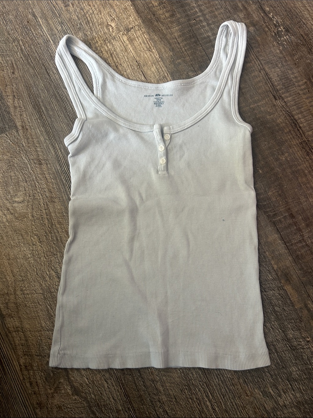 Brandy Melville Light Blue Ribbed Henley Tank